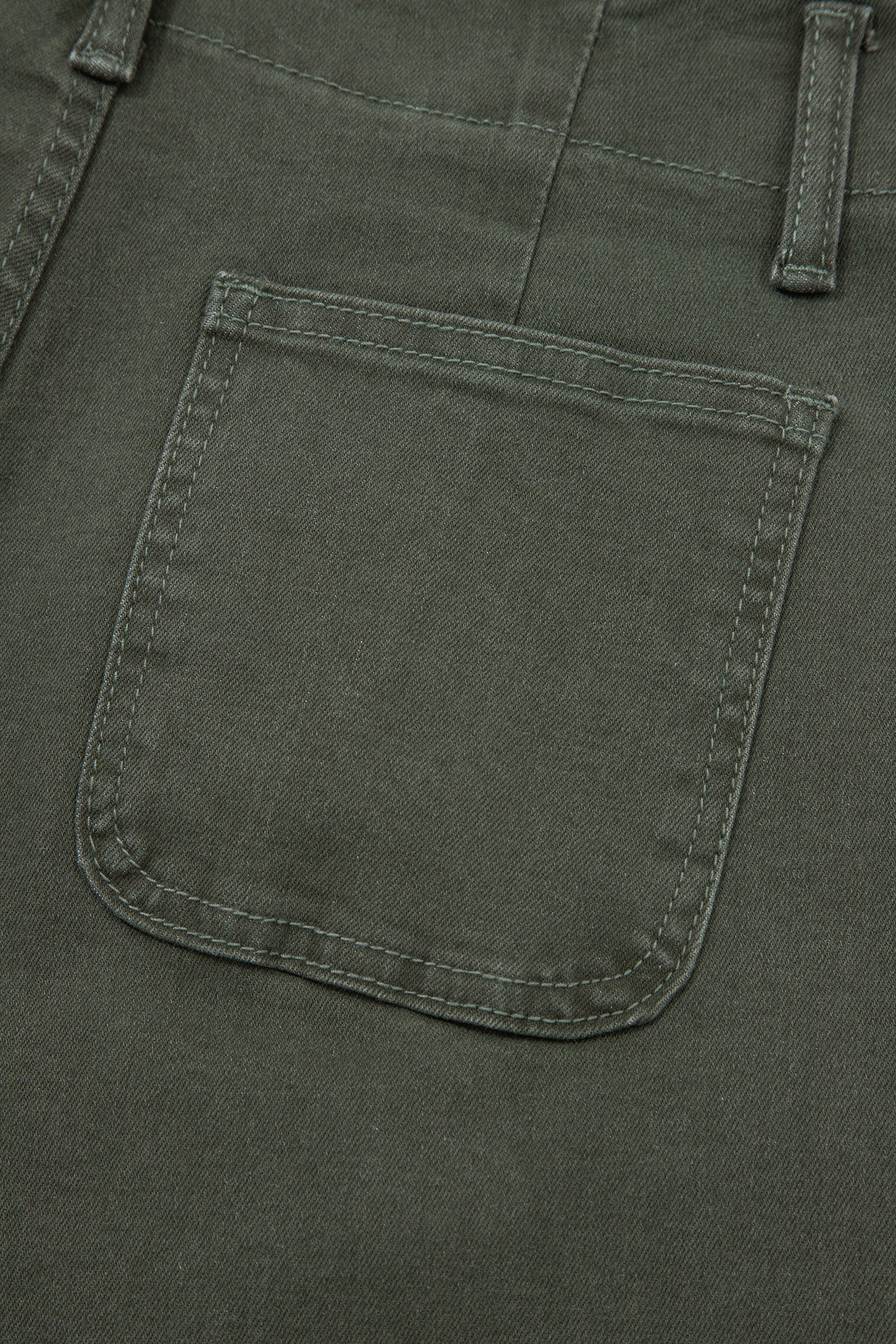 Mist Green 2-Button High Waist Flared Bottom Jeans
