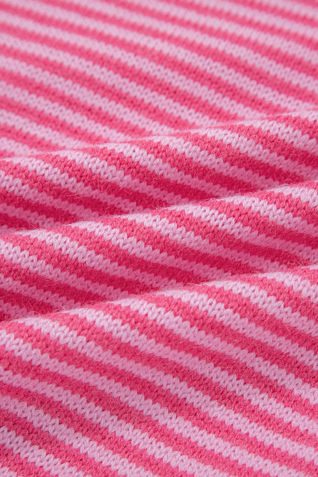 Gray Stripe Contrast Heart Pattern Valentine Knit Sweater