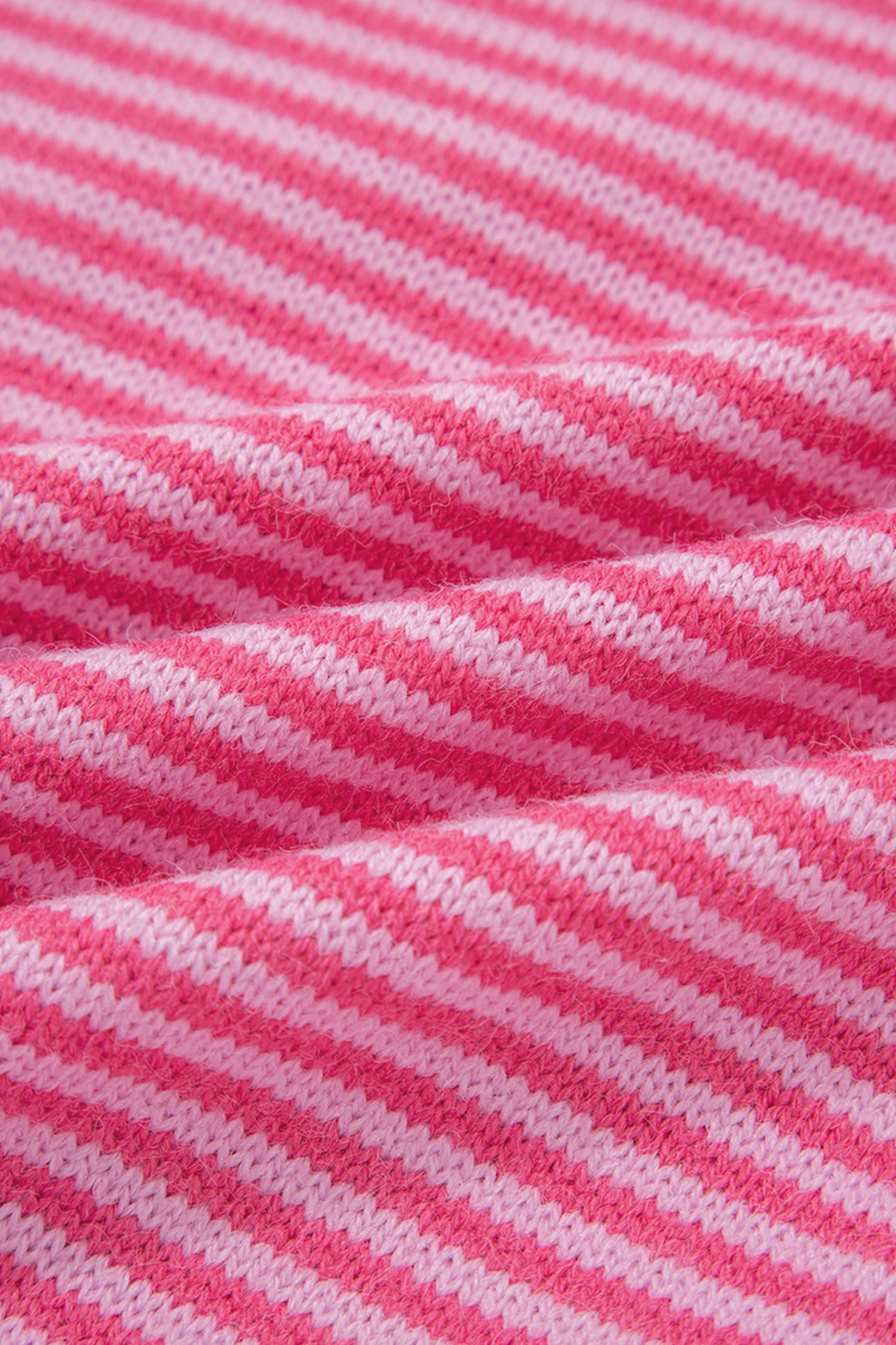 Gray Stripe Contrast Heart Pattern Valentine Knit Sweater