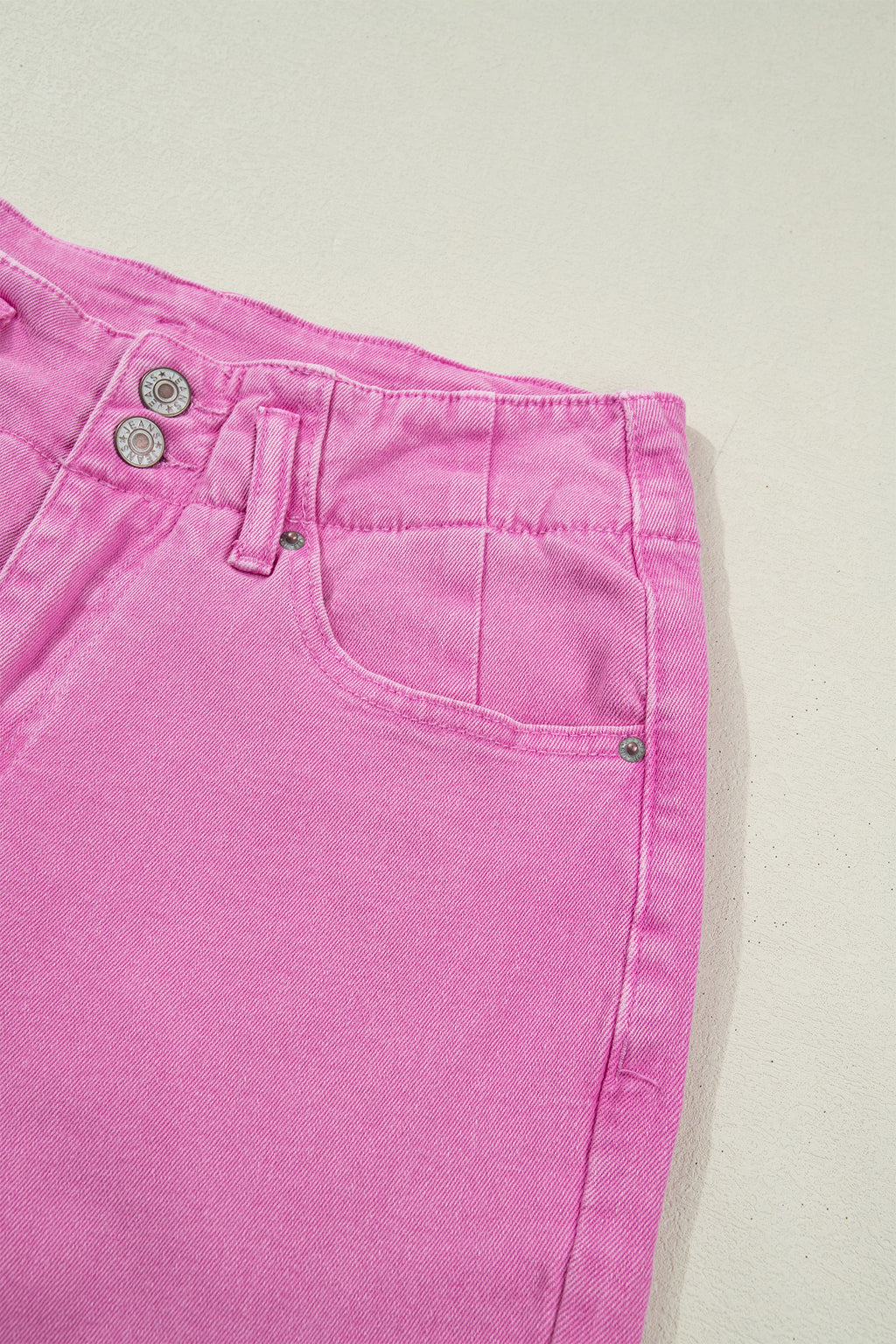 Mist Green 2-Button High Waist Flared Bottom Jeans