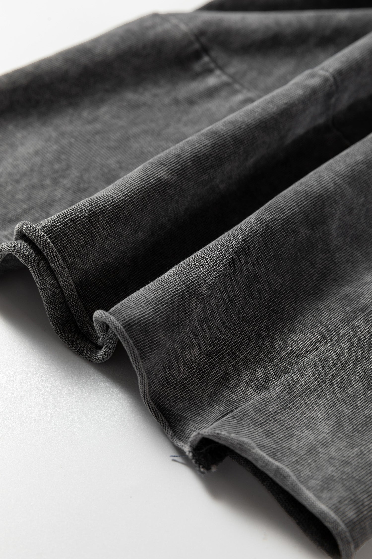 Medium Grey Mineral Wash Lace-up High Waist Raw Hem Patched Pocket Pants