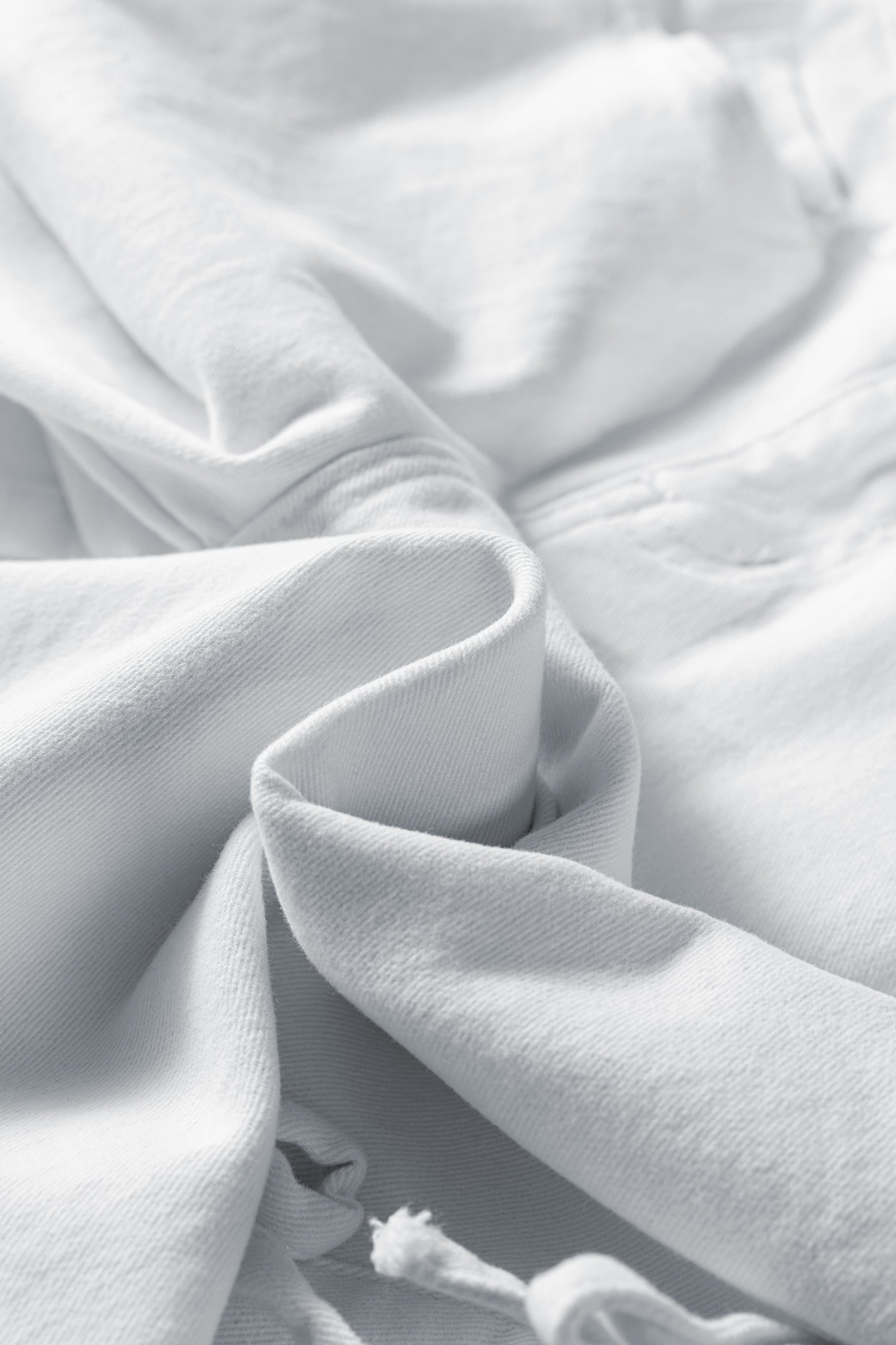 White Bow Knot Side Detail Straight Leg Loose Jeans