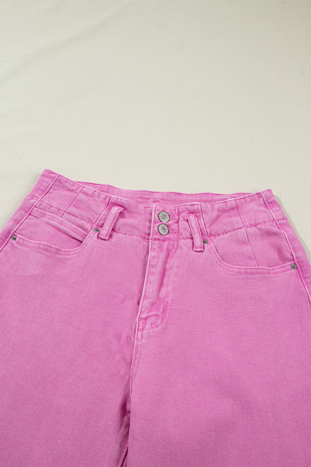 Mist Green 2-Button High Waist Flared Bottom Jeans