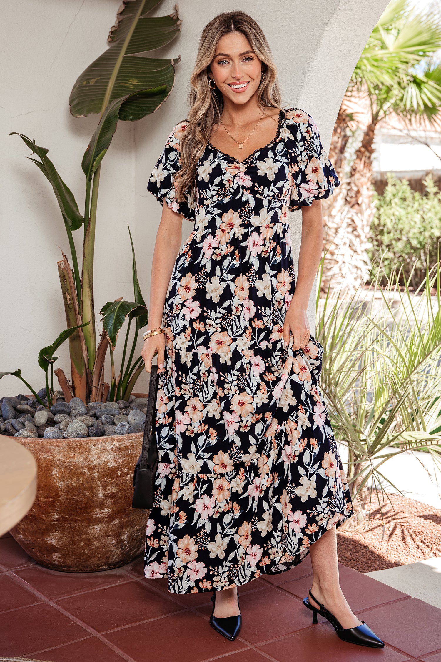 high waisted maxi dress Lime Hollow-Out High Waist Slit Maxi Dress